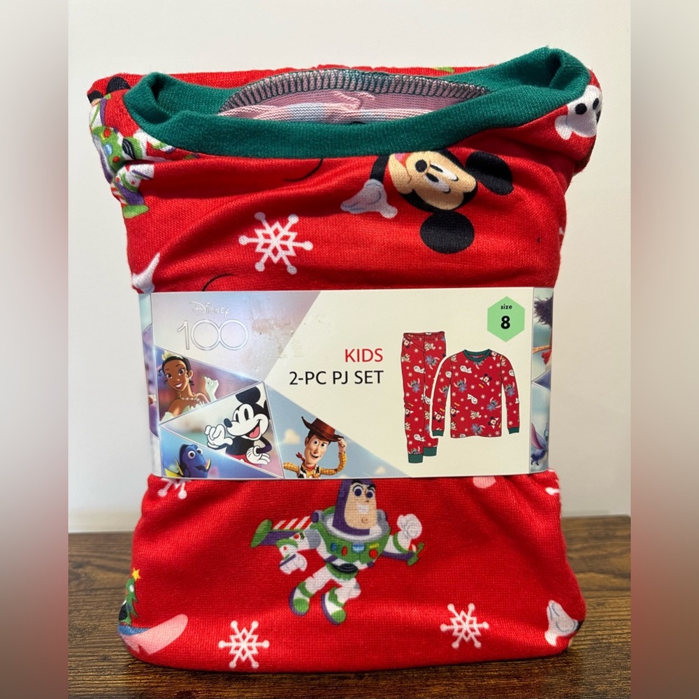 Disney 100 Red Kids 2 Piece PJ Set NWT Various Sizes